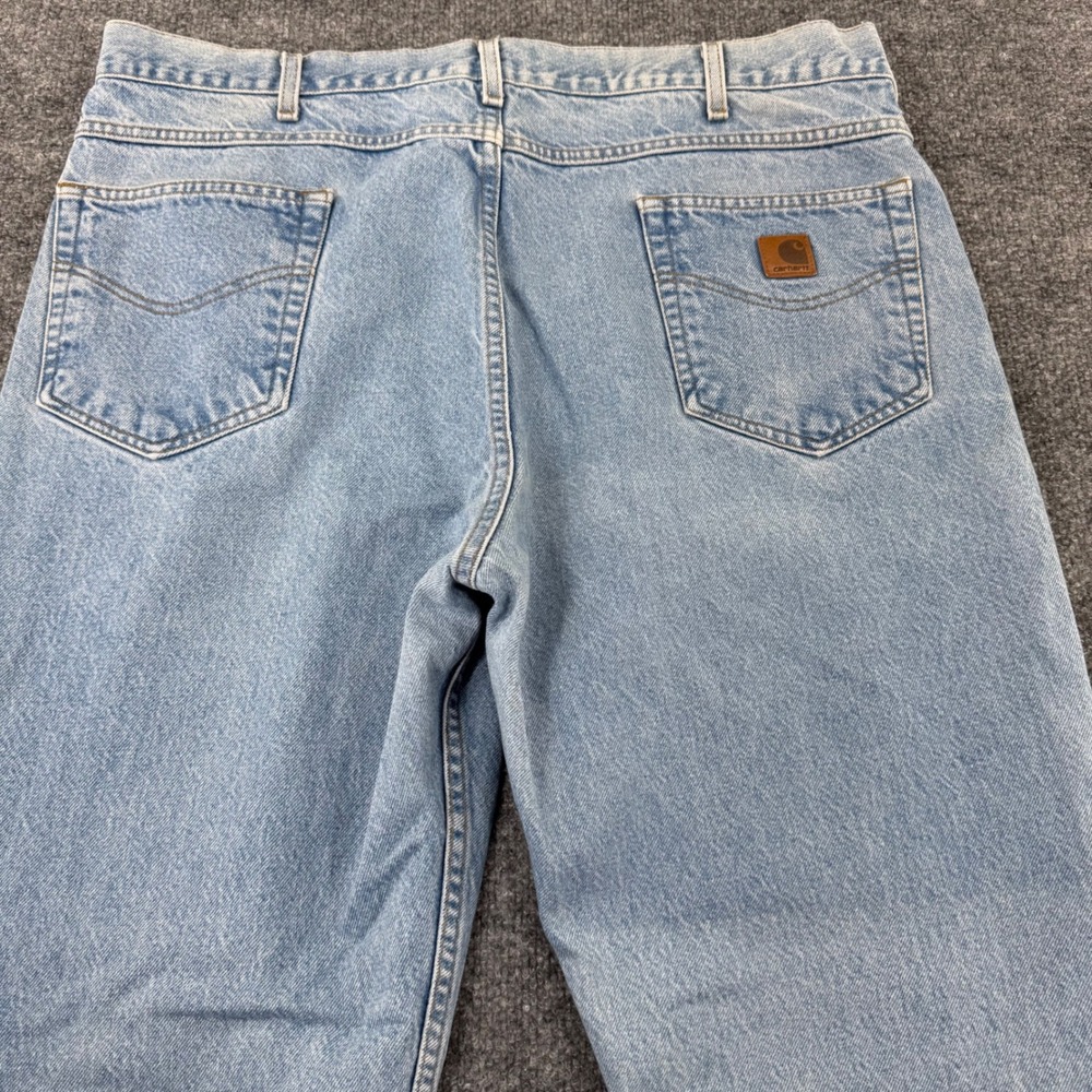Carhartt Jeans Mens 42x30 Workwear Cotton Traditional Fit Light Blue Vintage 00s - Picture 8 of 11
